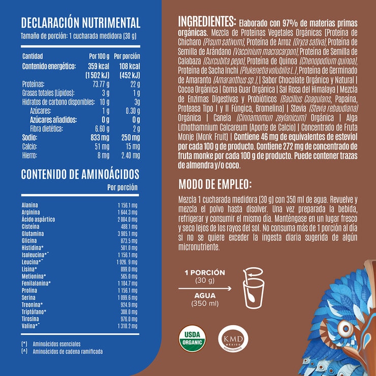 Birdman Falcon Proteína Vegetal Orgánica Sabor Doble Chocolate 1.5 kg