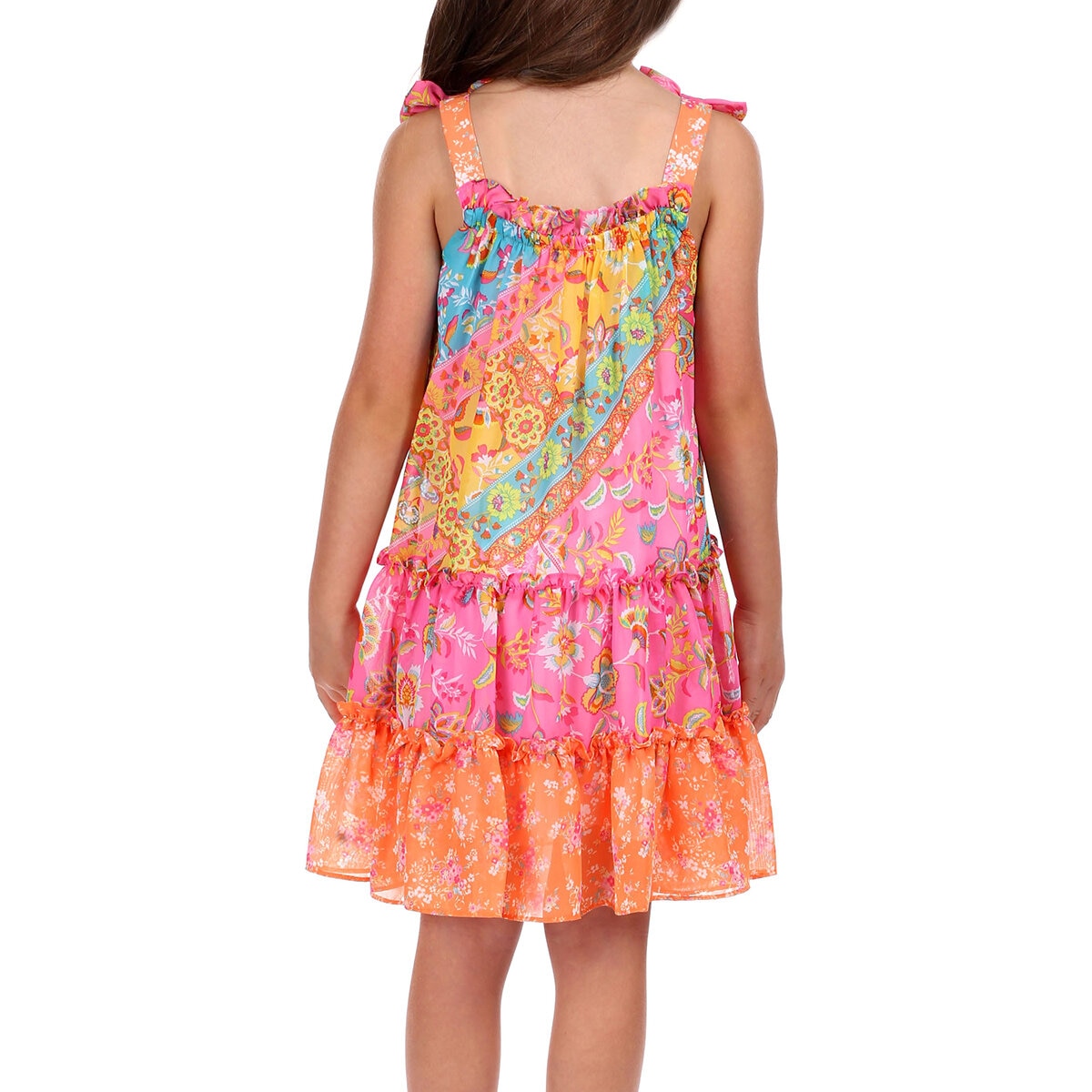 Jona Michelle Vestido para Niñas Naranja 4 Años