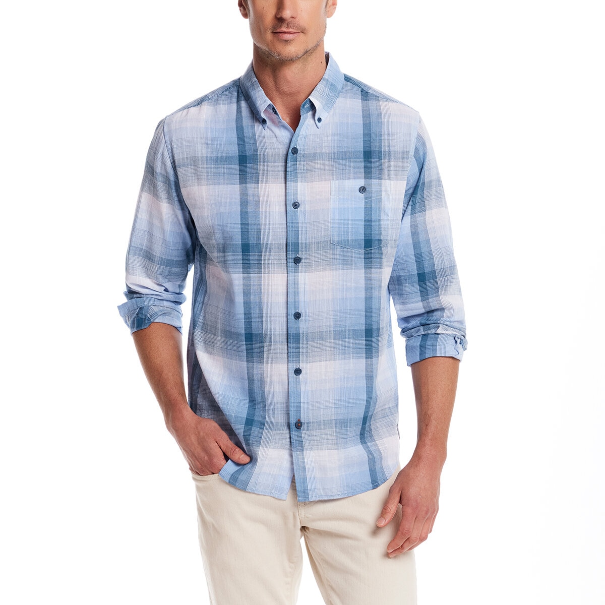 Weatherproof Vintage Camisa para Caballero Azul Chica