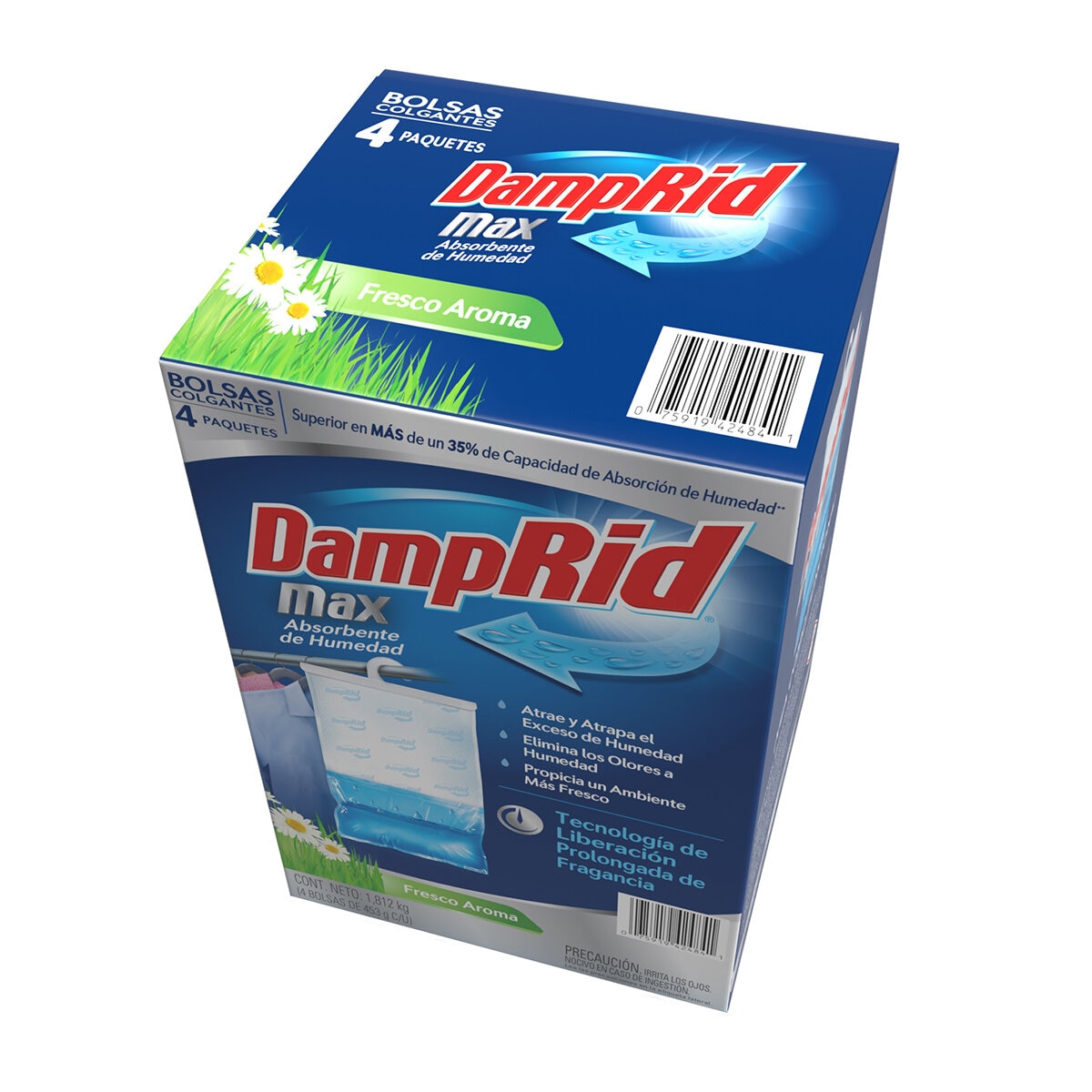 DampRid Max Absorbente de Humedad para Armarios 4 pzs de 453 g