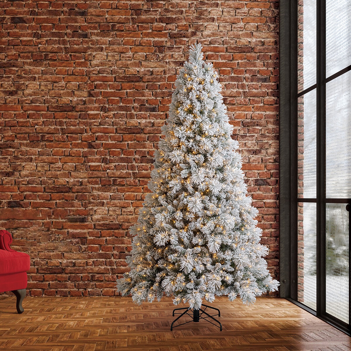Árbol de Navidad Nevado Pre-Iluminado 2.2m con 1,150 Luces Radiant Micro LED
