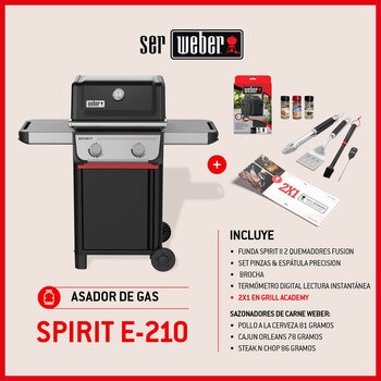 Weber, Spirit E210 Asador de Gas + accesorios + Grill Academy