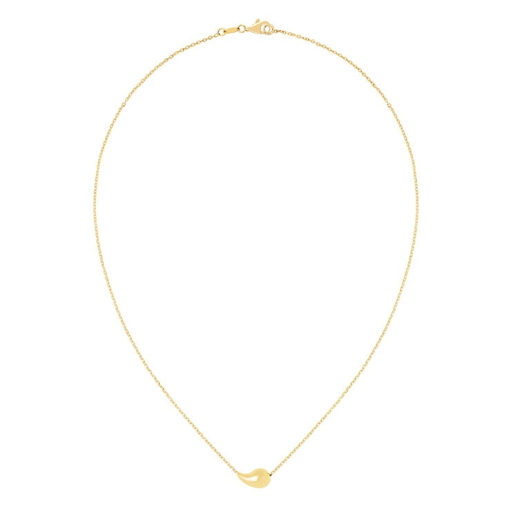 Collar con Gota, 43.18cm, Oro Amarillo 14K