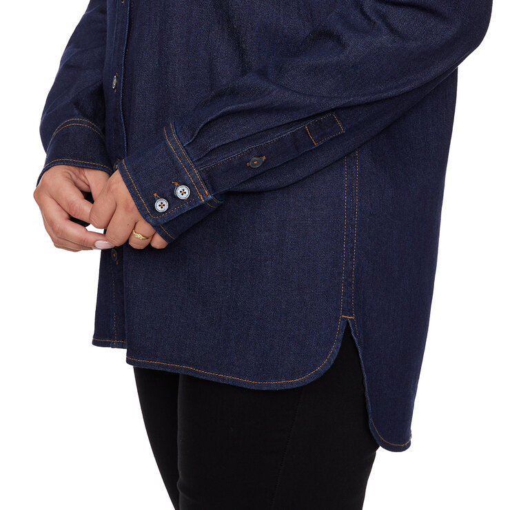 Buffalo David Bitton Camisa de jeans para Dama Azul lavado oscuro Grande