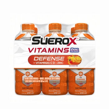Suerox Vitamins Sabor Naranja-Mango 630 ML 6pk
