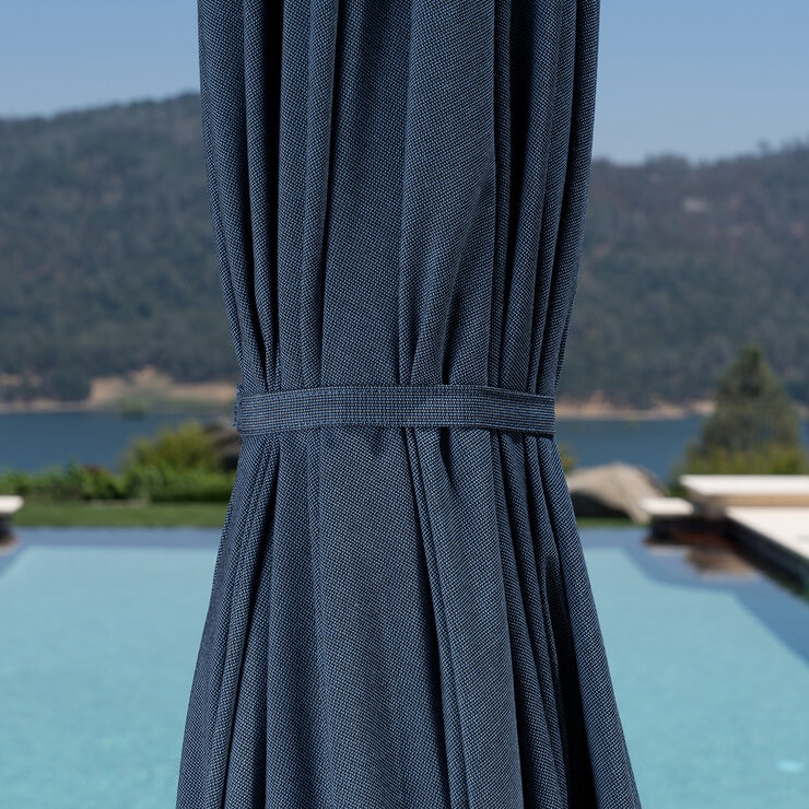 SunVilla, Sombrilla Redonda de 3m con Luz Solar LED, Color Azul