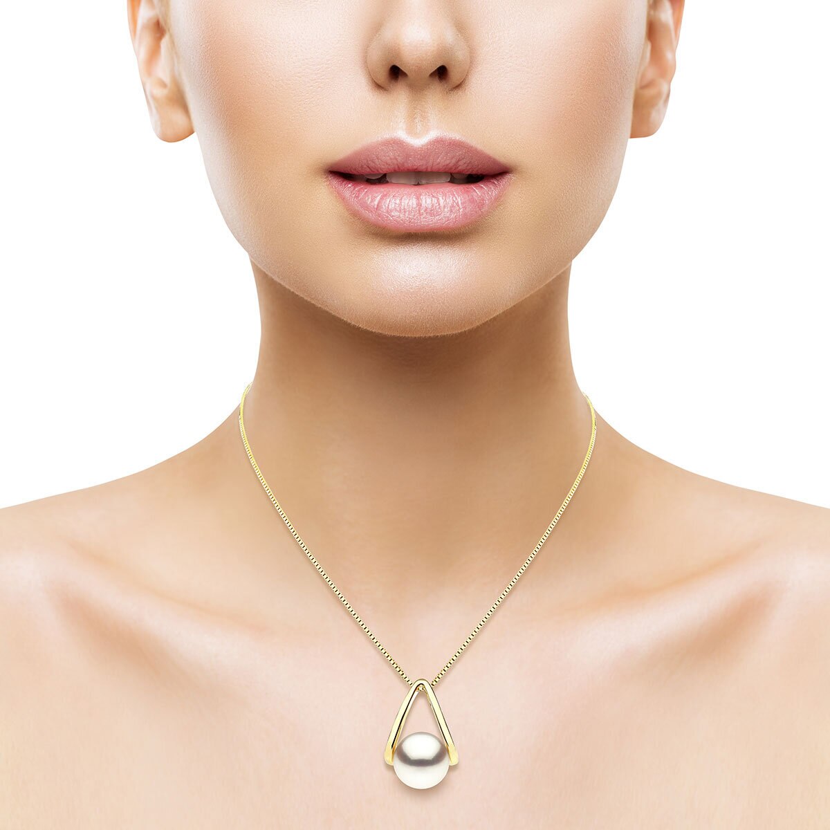 Collar de Perlas, Oro Amarillo de 14K