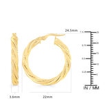 Arracadas Entrelazados, Oro Amarillo 14K