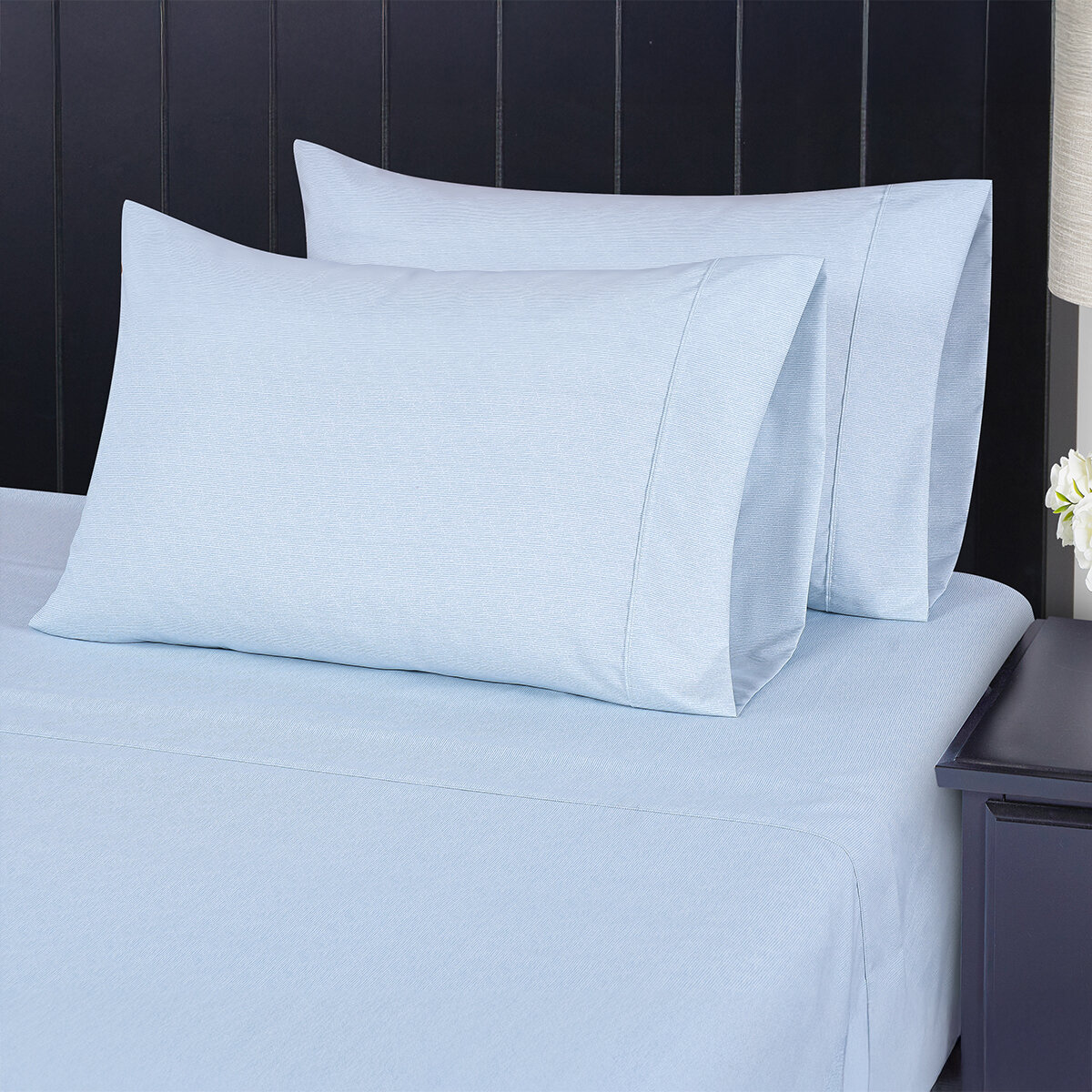 South Point Juego de Sábanas Tamaño Matrimonial 6 piezas Ripple Texture Azul