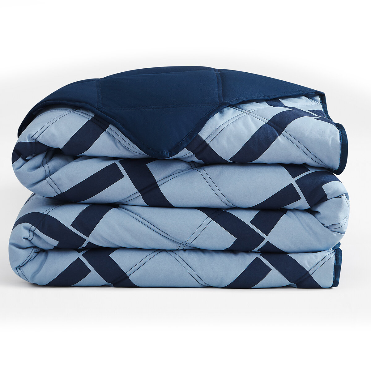 Seasons Collection Colcha con Relleno Alternativo Tamaño King Cuadros Azules