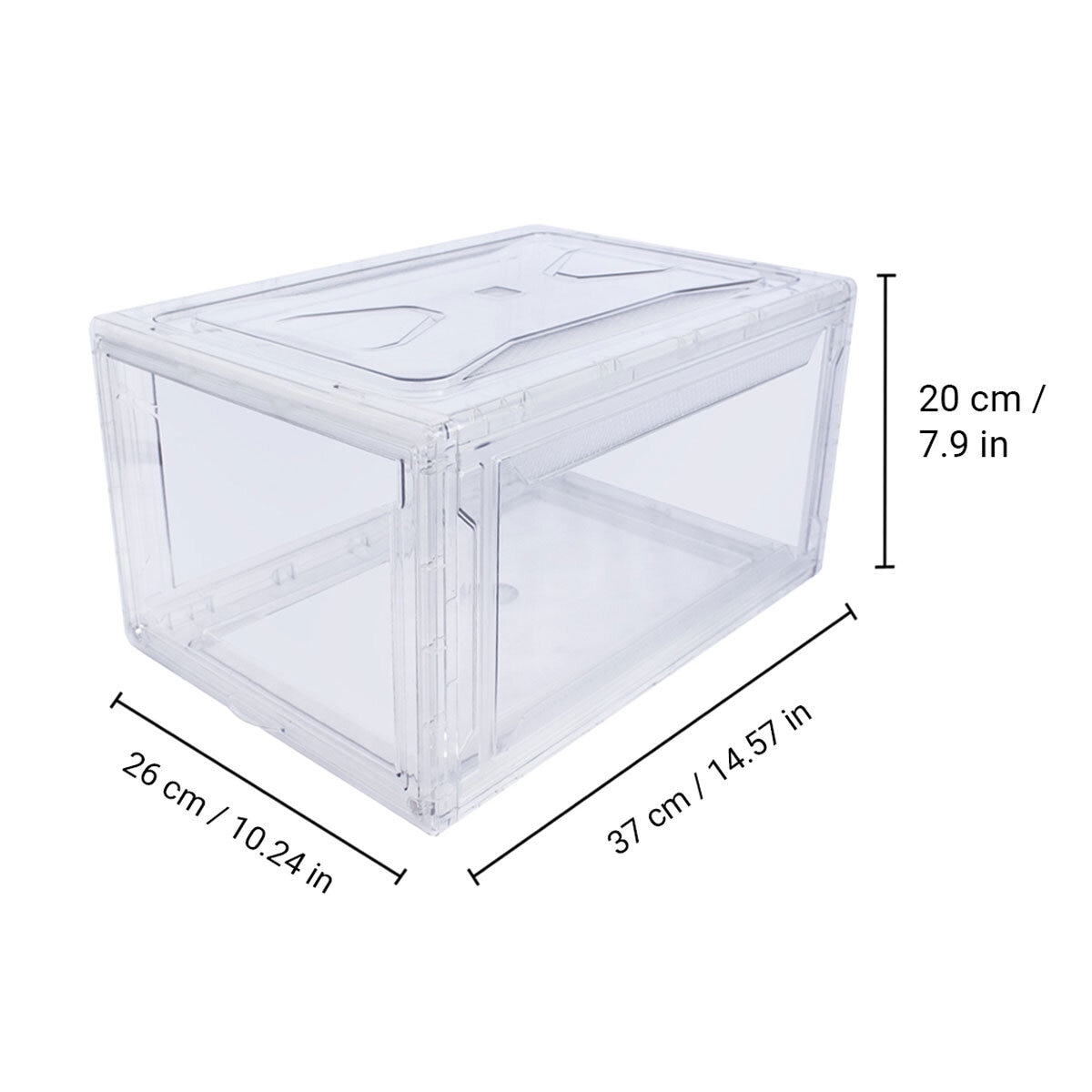 AG Box, Set de 4 Cajas de Zapatos Apilables Premium, Transparente