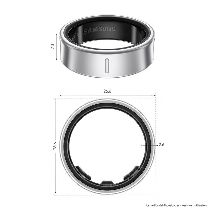 Samsung Galaxy Smart Ring Plata Titanio - Talla 12