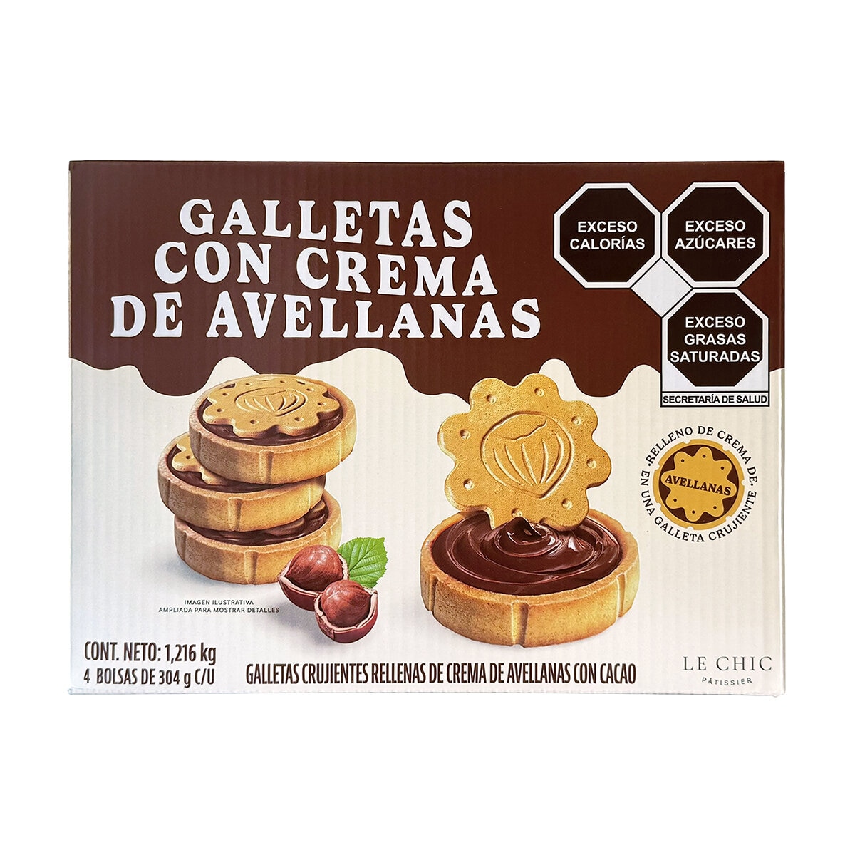 Le Chic Patissier Galletas Rellenas de Crema de Avellanas 4/304 g