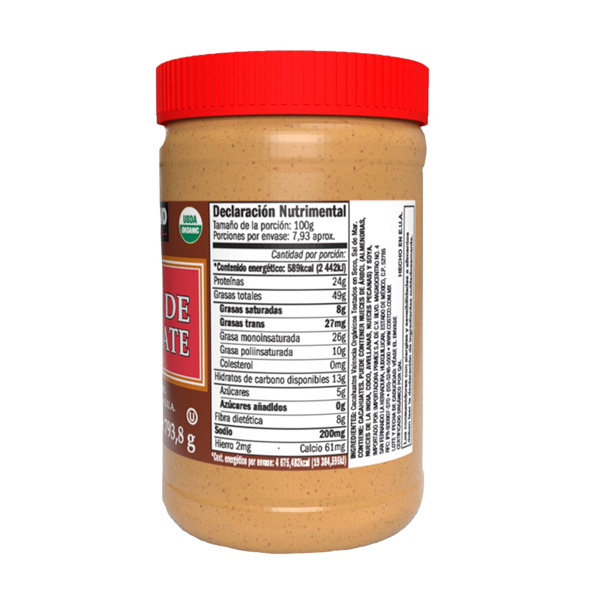 Kirkland Signature Crema de Cacahuate Orgánica 2 pzas de 793.8 g