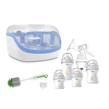 Chicco Set Inicio De Lactancia Con 4 Biberones y 1 Extractor de Leche