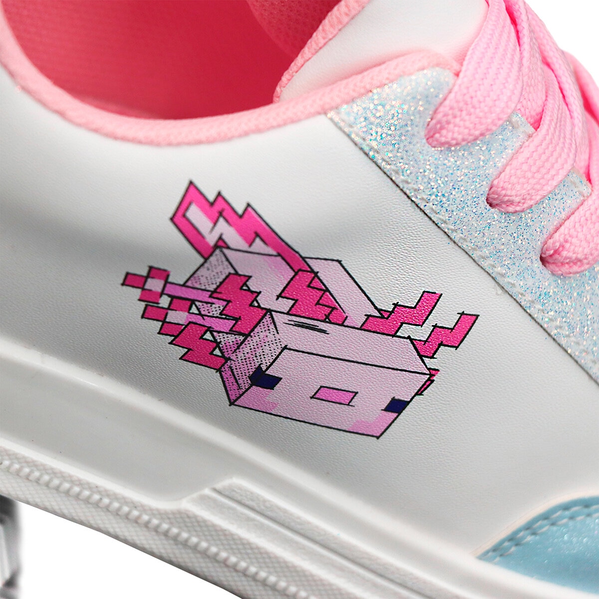 Minecraft, Tenis Color Blanco-Rosa para NIña, Varias Tallas