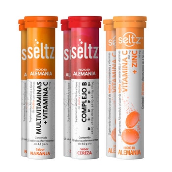 Seltz Multivitaminas, Complejo B y Zinc + Vitamina C 6 Tubos