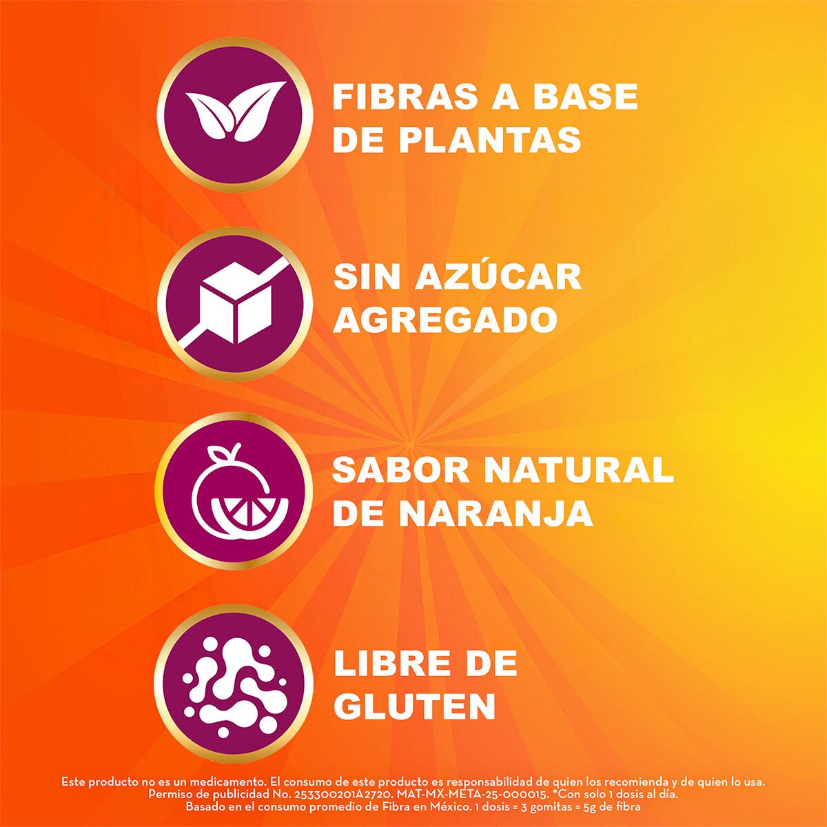 Metagummies 120 Gomitas con Fibra Sabor Naranja Metagummies 120 Gomitas con Fibra Sabor Naranja