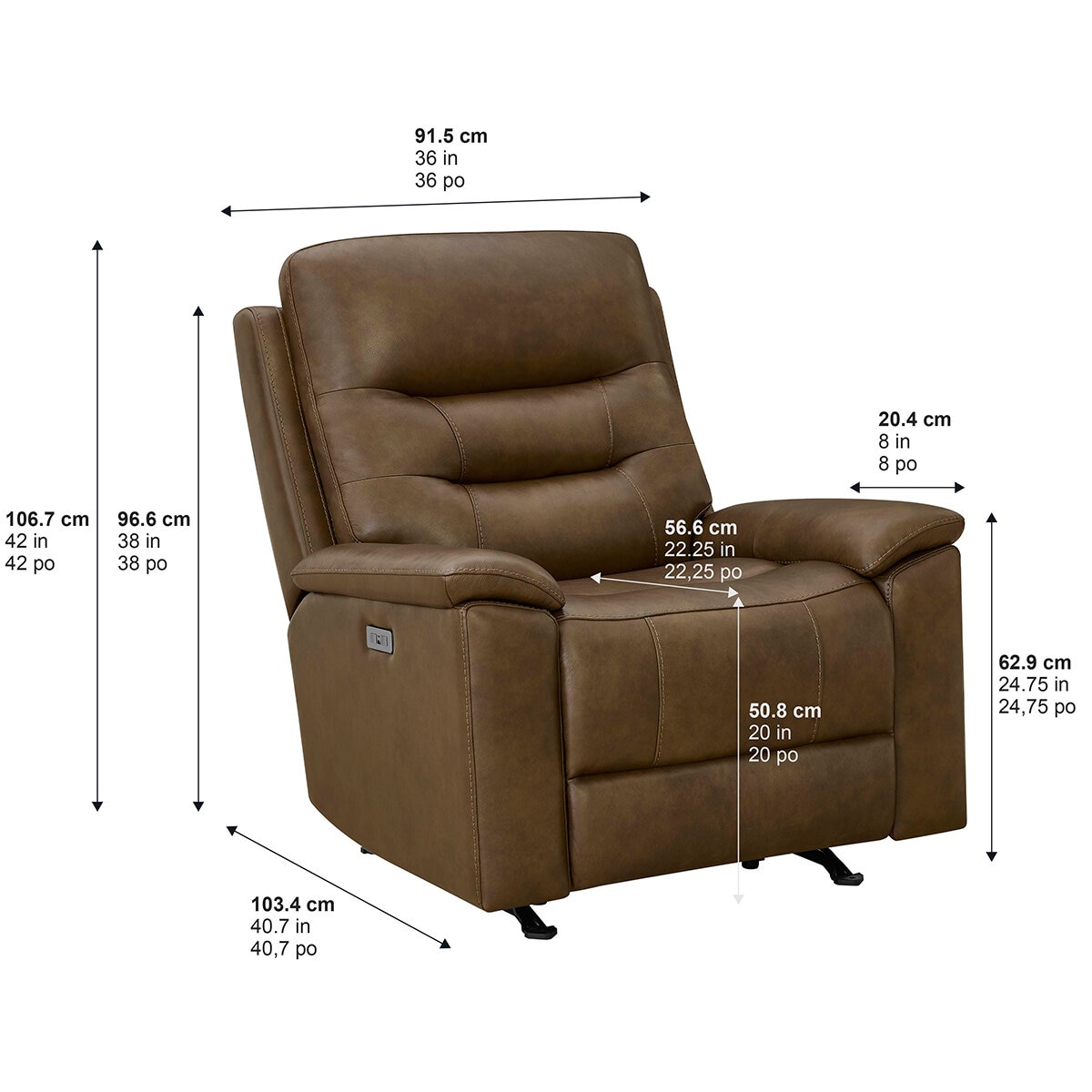 Barcalounger, Sillón Reclinable de Piel con Reposacabezas Eléctrico