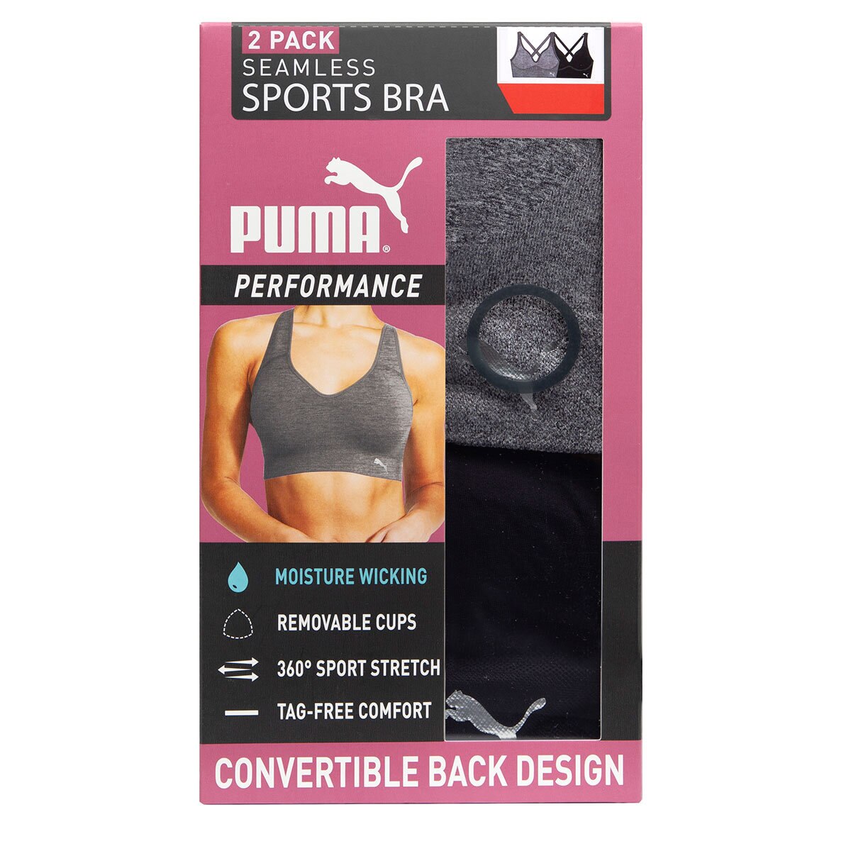 Puma Brasier Deportivo para Dama 2 Piezas Negro / Gris Me