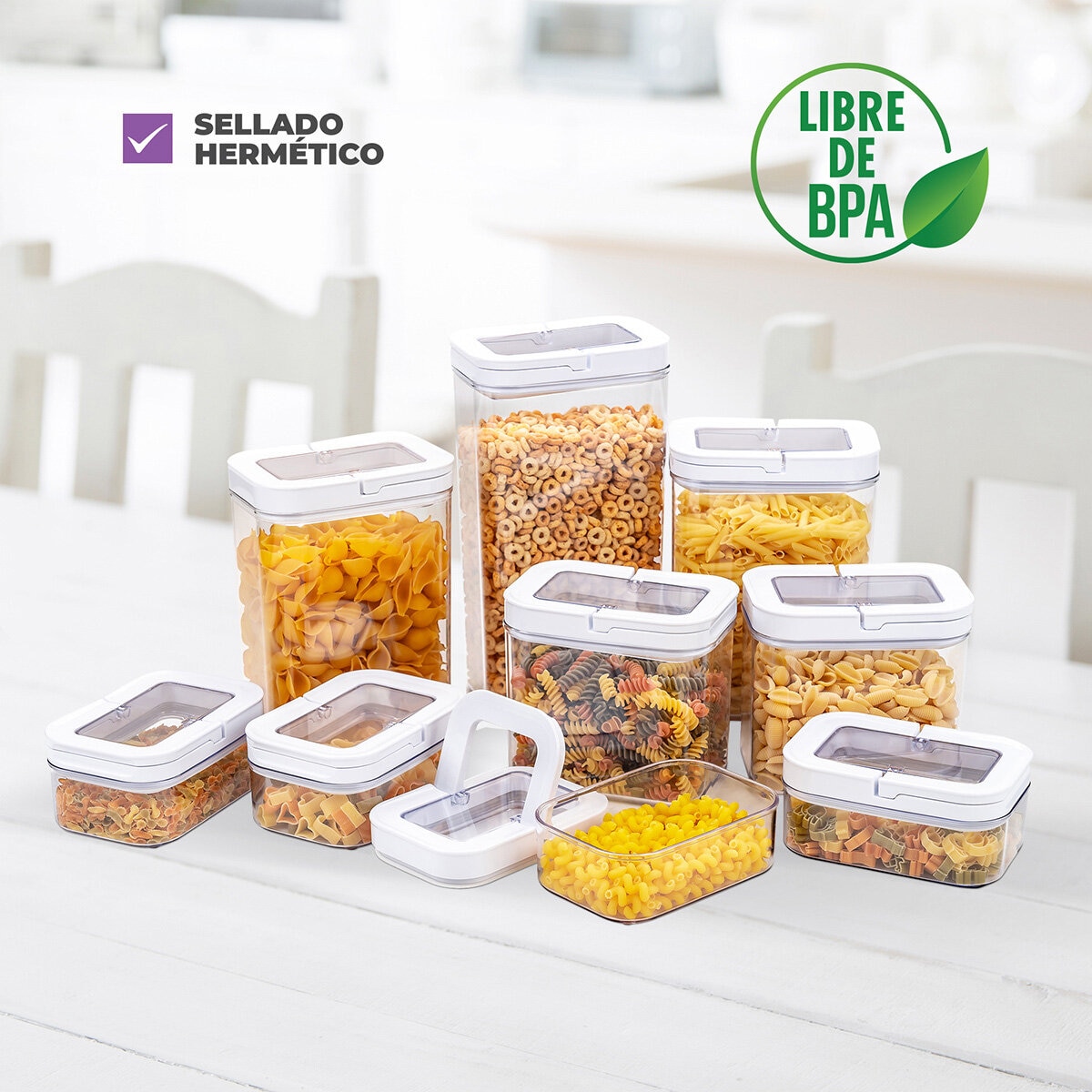 AG Box, Set de 9 Contenedores con Tapa Hermética