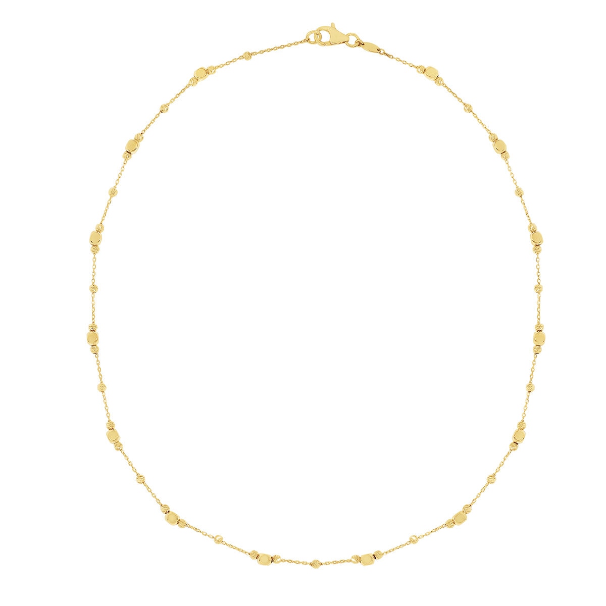 Collar con Cuentas Multiples, Oro Amarillo de 14K