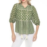 Rain and Rose Blusa para Dama Verde Grande