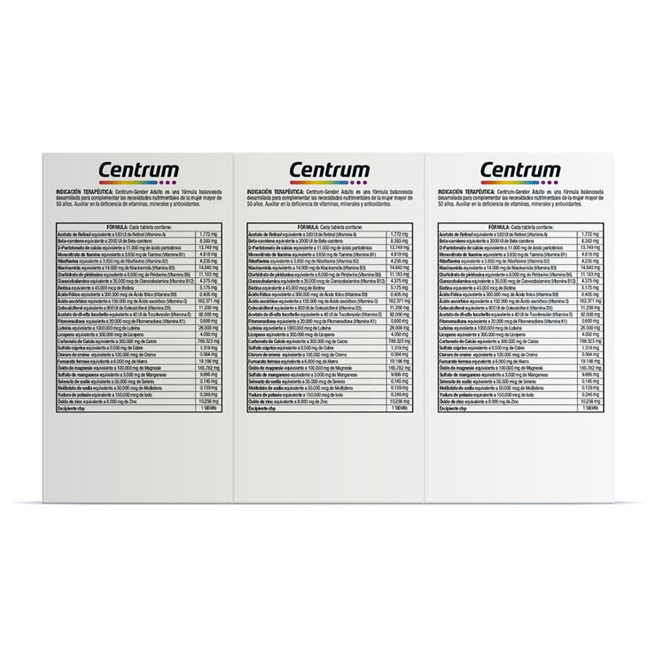Centrum para Mujeres 3 cajas de 60 tabletas cada uno