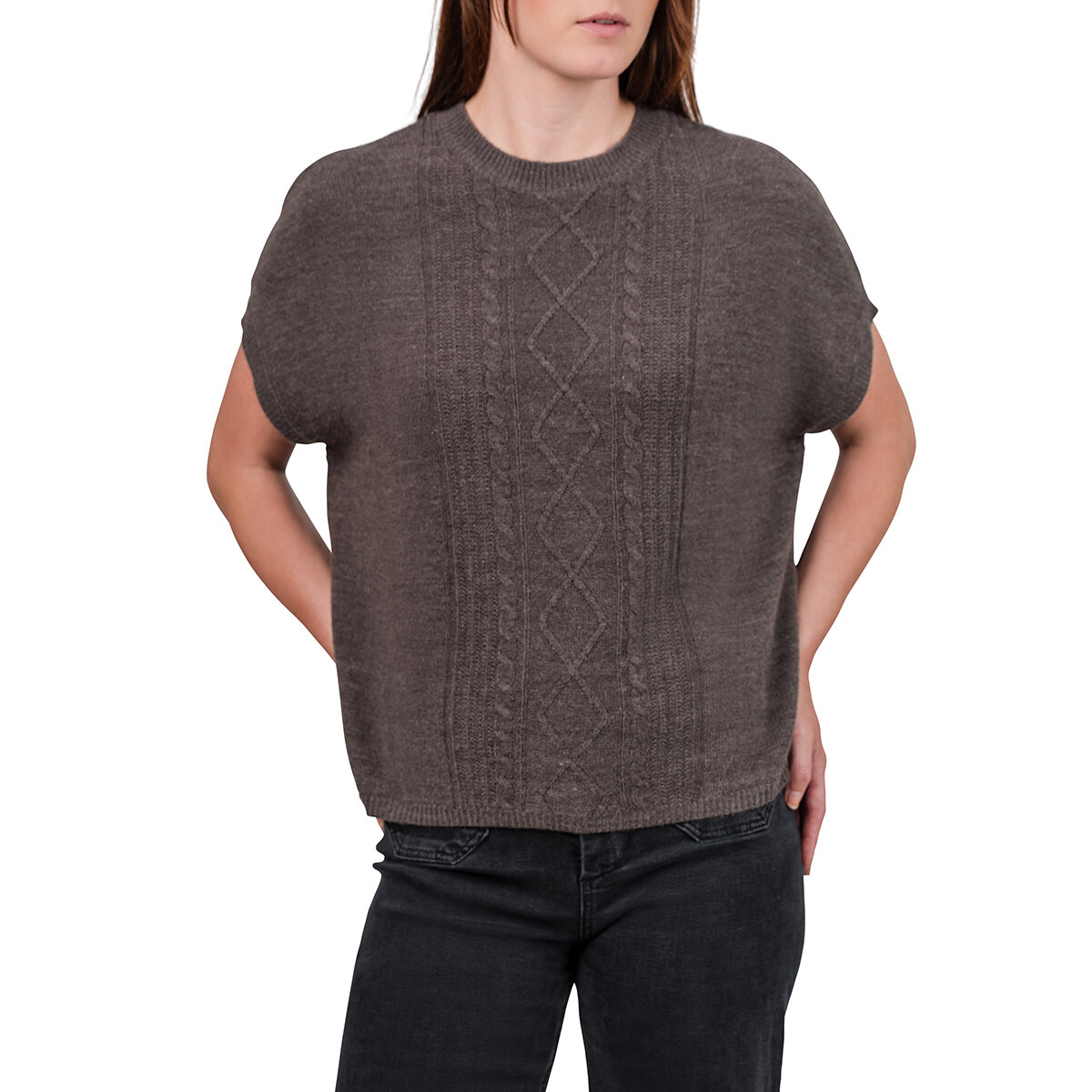 Segments Suéter para Dama Gris Grande