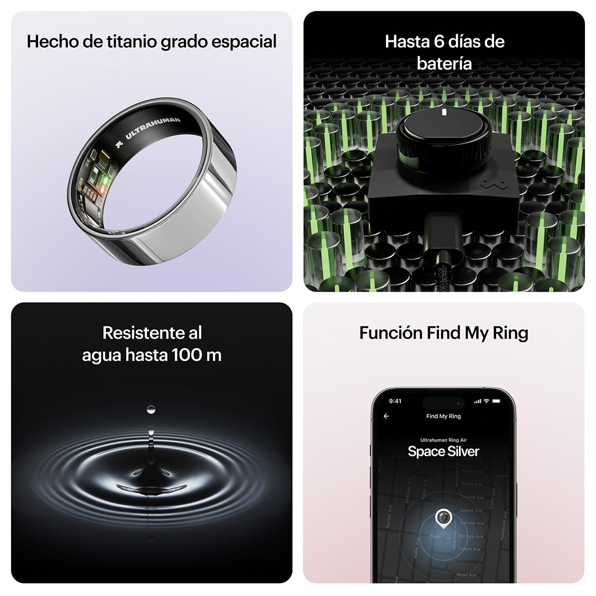 Ultrahuman Ring Air Plata Espacial