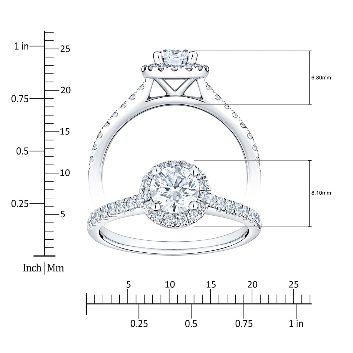 Anillo Nupcial de Diamantes 1.00ctw, Platino