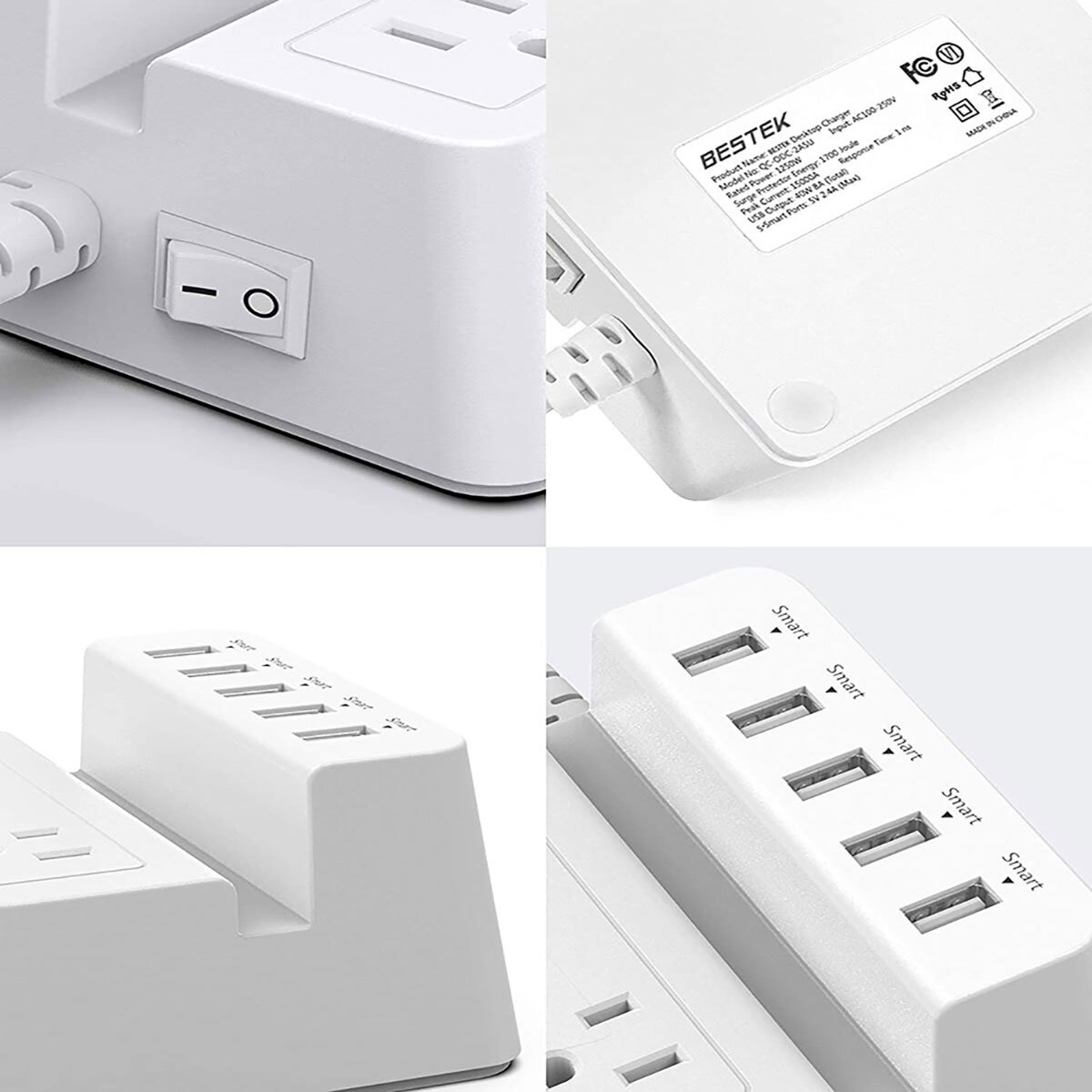 Bestek, Supresor Multicontacto tipo L MRJ2004-WH - Blanco