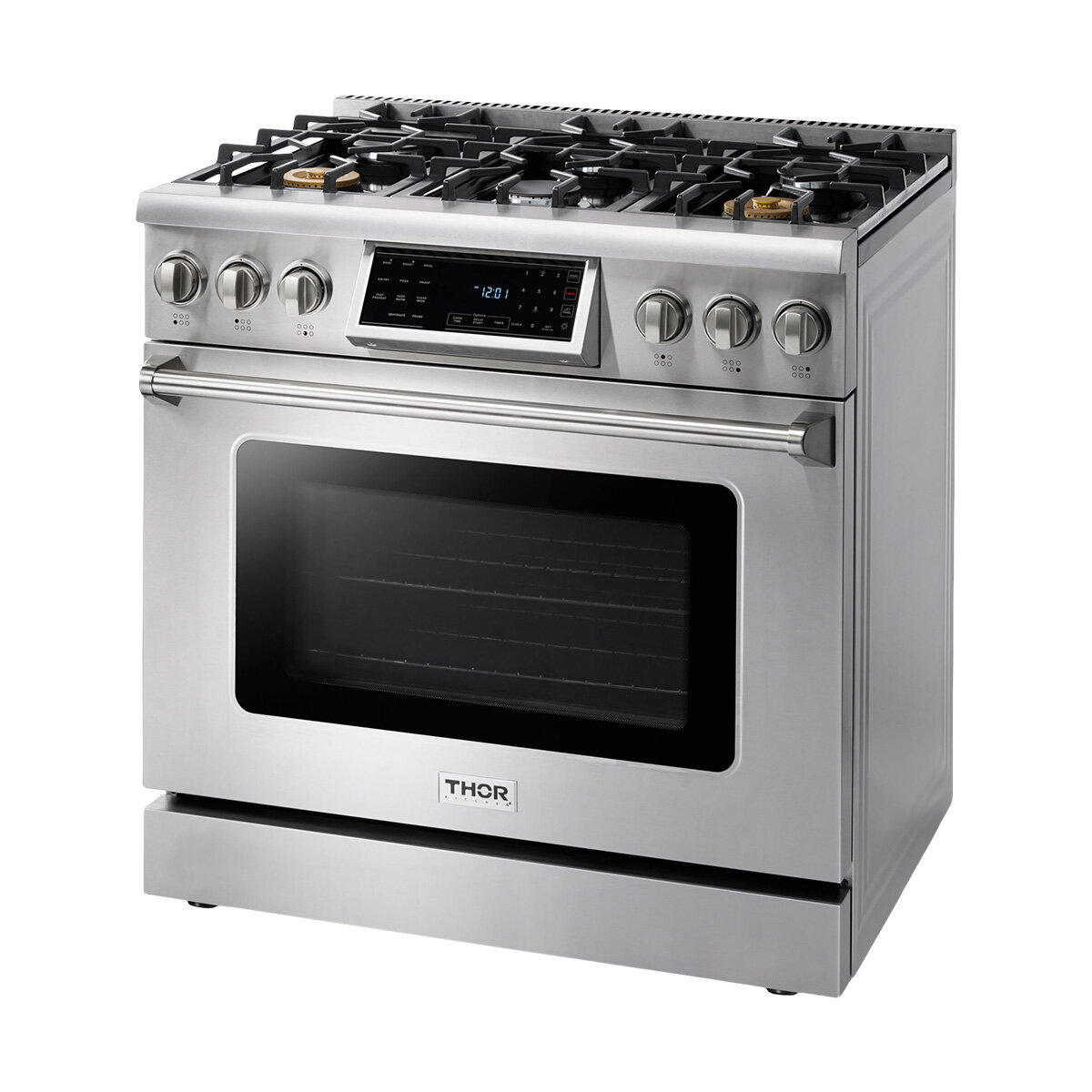 Thor Kitchen Estufa de Gas Natural 6 Quemadores 91 cm Convertible a Gas LP (Kit Incluido)