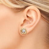 Aretes de Perlas Cultivadas, 7-7.5mm, de Oro Amarillo de 14K