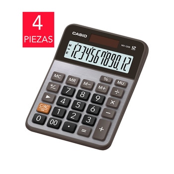Casio, Calculadora de Escritorio MX-120B, 4 Piezas