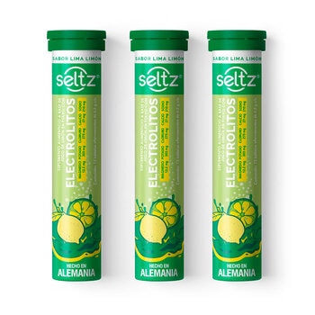 Seltz Electrolitos 3 Tubos de 13 Tabletas Efervescentes c/u Sabor Lima Limón