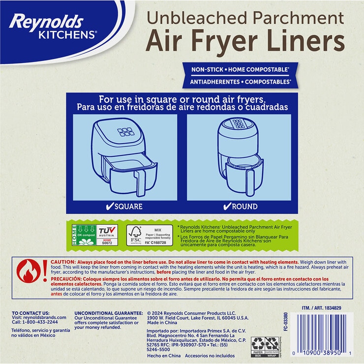 Reynolds Protectores para Air Fryer 150 pzas