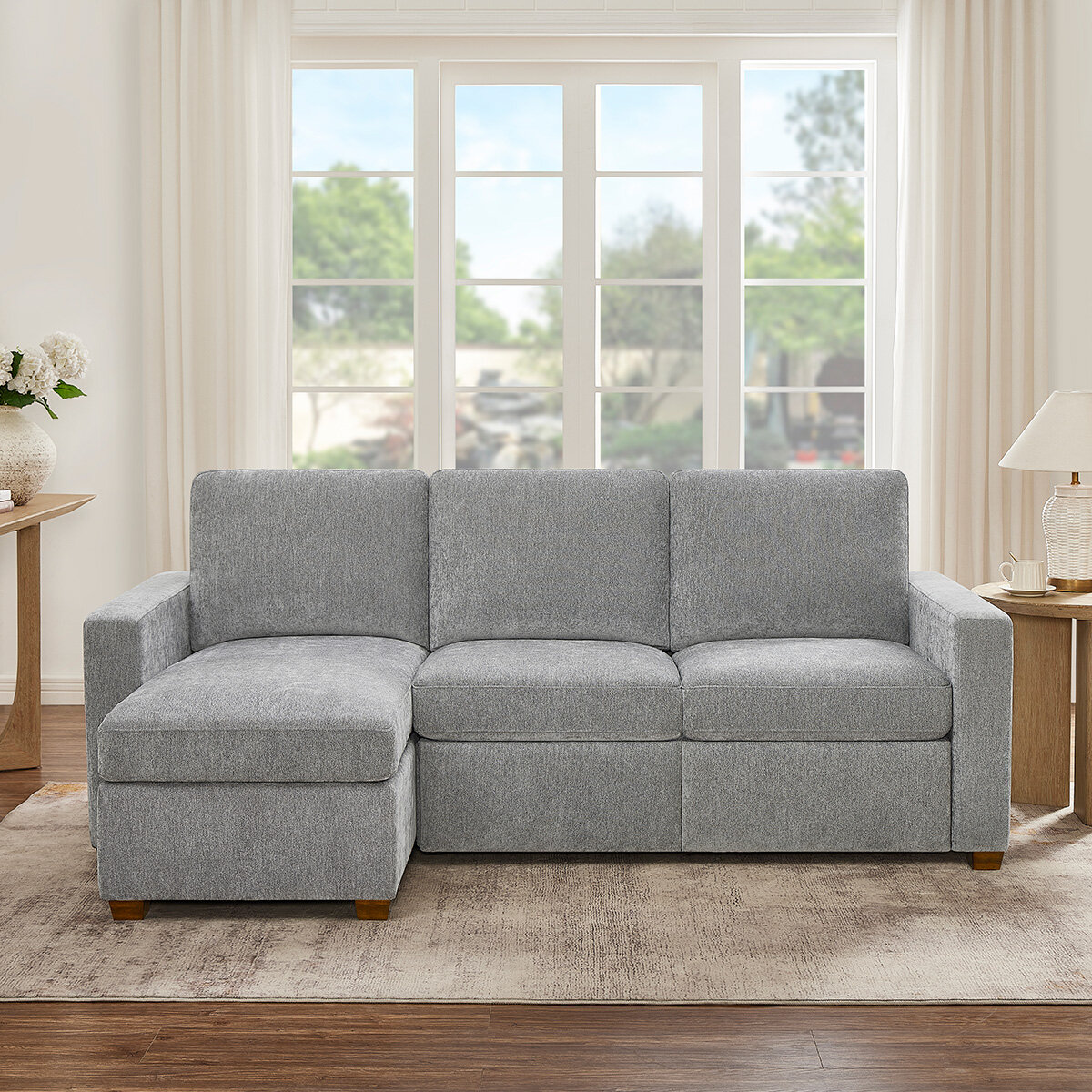 Thomasville, Sofá Estilo Chaise Reversible De Tela De 2 Piezas Con Reposapiés Eléctrico Y Almacenamiento