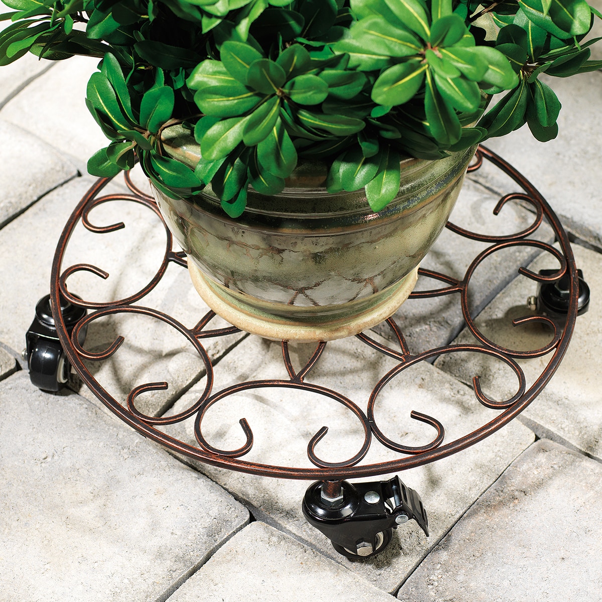 Juego de 2 Maceteros CTM de Metal con Ruedas Costco México