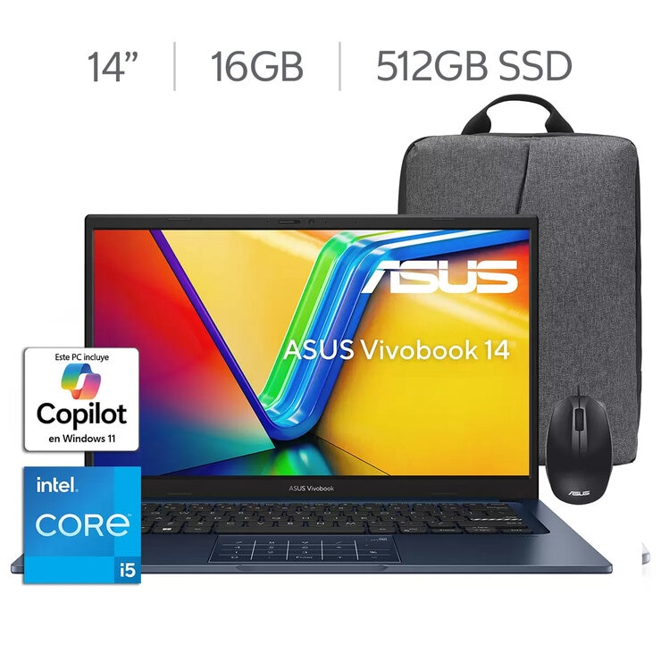 ASUS Vivobook 14 Laptop 14" Full HD Intel Core i5 16GB 512GB SSD