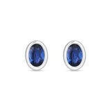 Aretes de Zafiro, Oro Blanco 14K Aretes de Zafiro, Oro Blanco 14K