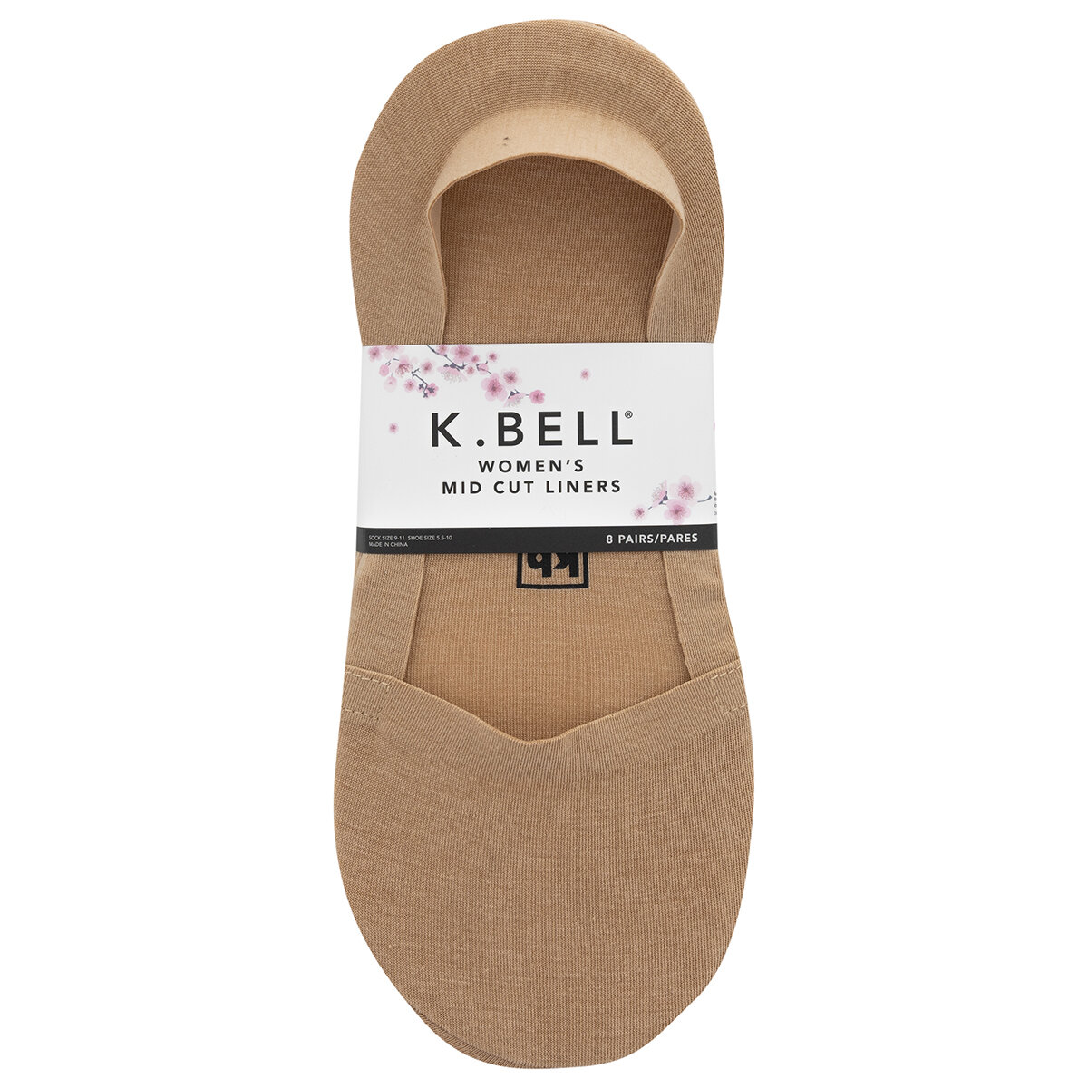 K.Bell Calcetines para Dama 8 pares 4 beige y 4 negros