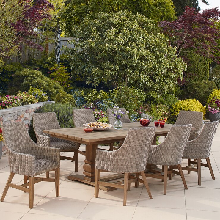 Lionel juego de comedor de teca de 9 piezas | Costco México