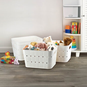 Gourmet Basics Juego de Cestas de Plástico para Almacenamiento, 4 piezas, Varios Colores