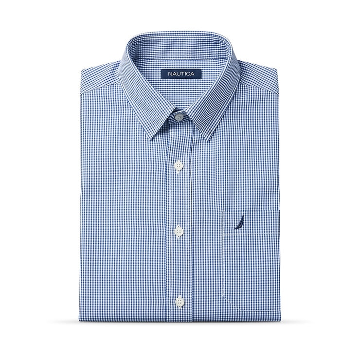 Nautica Camisa para Caballero Azul Cuello 15.5 Manga 32/33