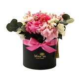 Mina'an Flor Eterna, Bouquet Con Flores Preservadas En Tonos Rosas