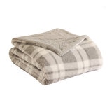 Life Comfort Cobija Tamaño Queen/ King, Light Grey Plaid