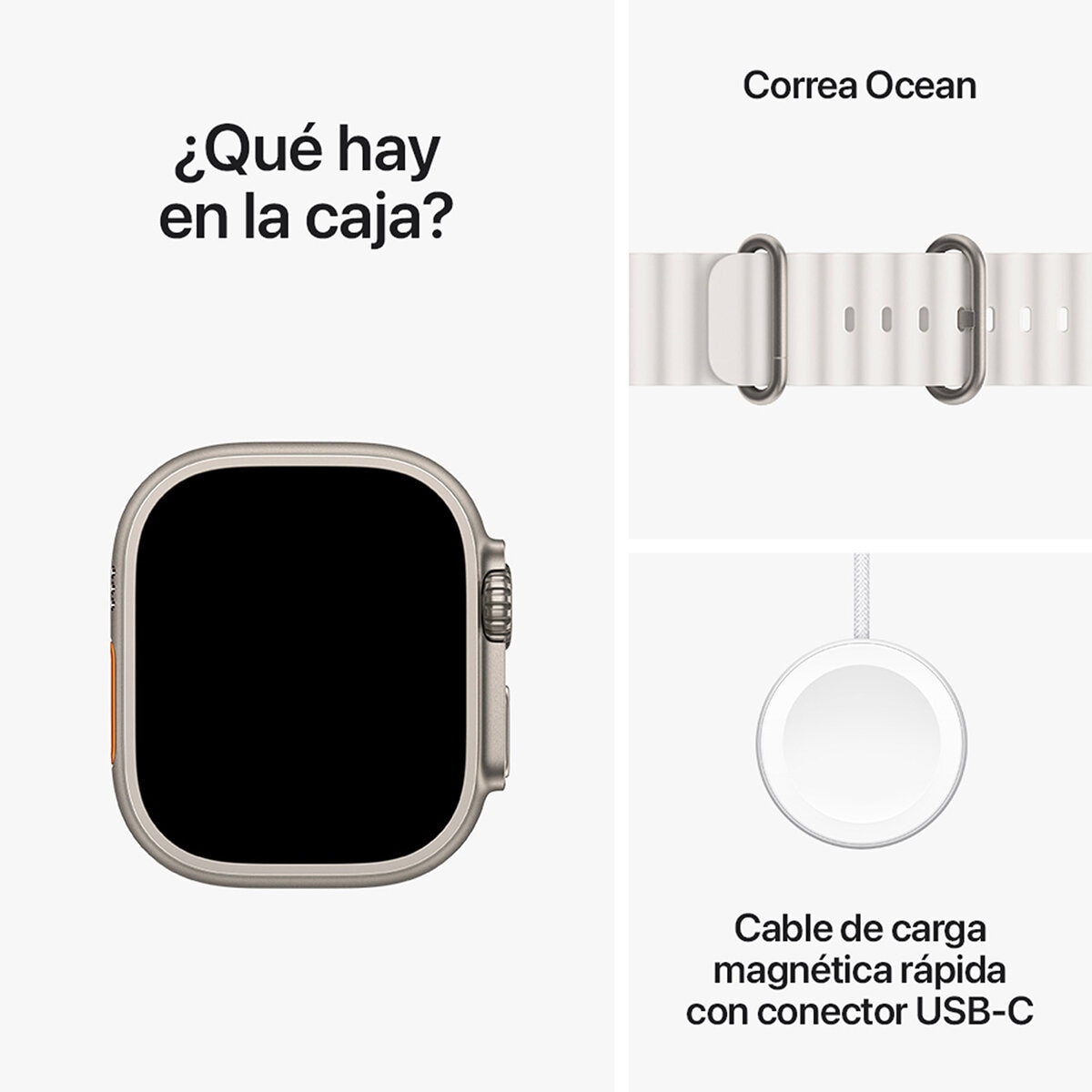 Apple Watch Ultra 2 (GPS + Cellular) Caja de titanio 49mm con Correa Ocean blanco