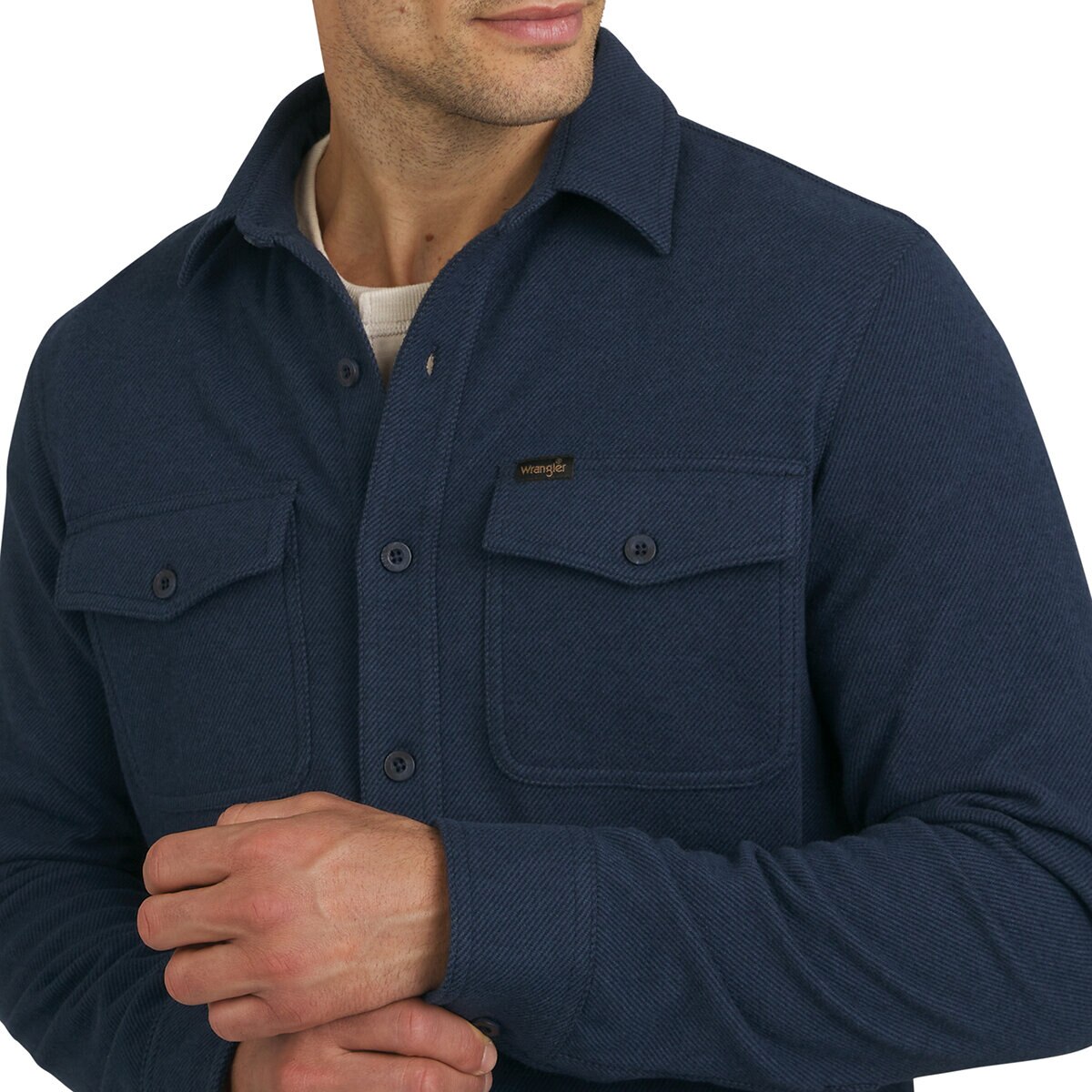 Wrangler Sobre camisa de franela para Caballero Azul Extra Grande
