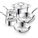 Gotham Steel Batería de Cocina de Acero Inoxidable, 10 piezas Gotham Steel Batería de Cocina de Acero Inoxidable, 10 piezas
